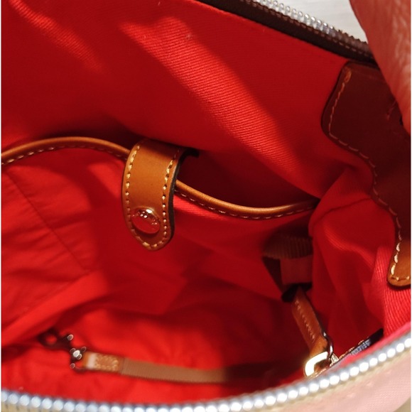 Dooney & Bourke Crossbody Bag Womens Pink Canvas Nylon Leather Trim Purse Zip - Picture 13 of 16